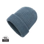 impact aware polylana dubbel gebreide beanie - blauw