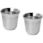duo roestvrijstalen espressokopjes set 80 ml