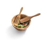 set van twee besteksets in acaciahout