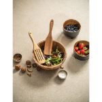 set van twee besteksets in acaciahout