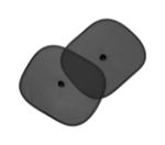 twee zonneschermen voor in de auto.