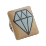 vierkante pin met doming. custom made.