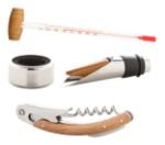 wijnset in bamboe doos met 4 houten accessoires.