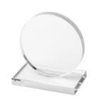 ronde glazen trofee.