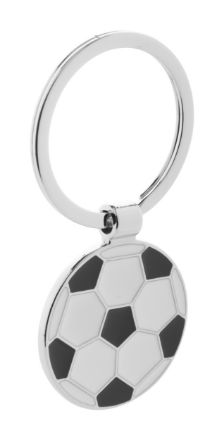 metalen sleutelhanger in de vorm van een voetbal.