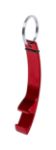 aluminium flesopener met sleutelhanger - rood