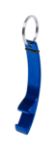 aluminium flesopener met sleutelhanger - blauw