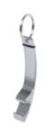 aluminium flesopener met sleutelhanger - zilver