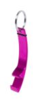 aluminium flesopener met sleutelhanger - fuchsia