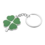 metalen klavertje vier sleutelhanger.