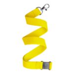 polyester lanyard met karabijnhaak en gesp - geel