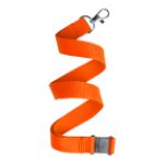 polyester lanyard met karabijnhaak en gesp - oranje