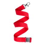 polyester lanyard met karabijnhaak en gesp - rood
