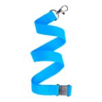 polyester lanyard met karabijnhaak en gesp - licht blauw