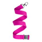 polyester lanyard met karabijnhaak en gesp - fuchsia