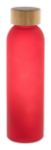 glazen bidon met bamboe dop cloody 500 ml - rood