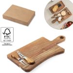 kaasplank in acaciahout met twee bestekken