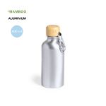 aluminium drinkfles met bamboe dop yorix 400 ml