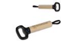 flesopener met houten handvat en riem