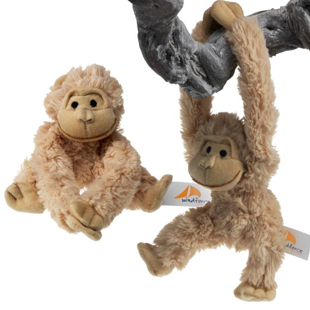 superzachte pluche gorilla, handen met klitteband