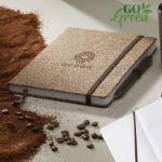 notitieboekje a5 van koffiedik, kurk en katoen