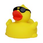 stress eend met zonnebril