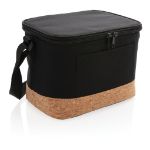 duo tone koeltas met kurkdetail - zwart