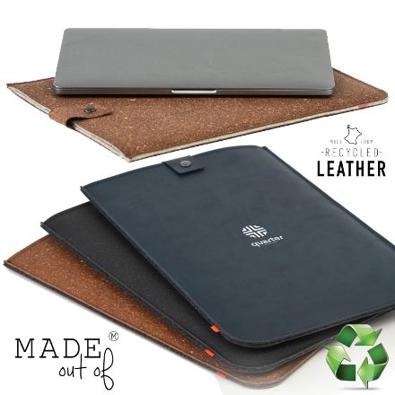 recycled leder laptoptas 14 inch