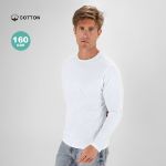 katoenen witte t-shirt lange mouw 160 g/m2 s-xxxl