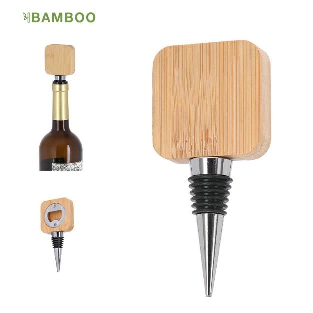 bamboe flesopener en flessenstop pomni
