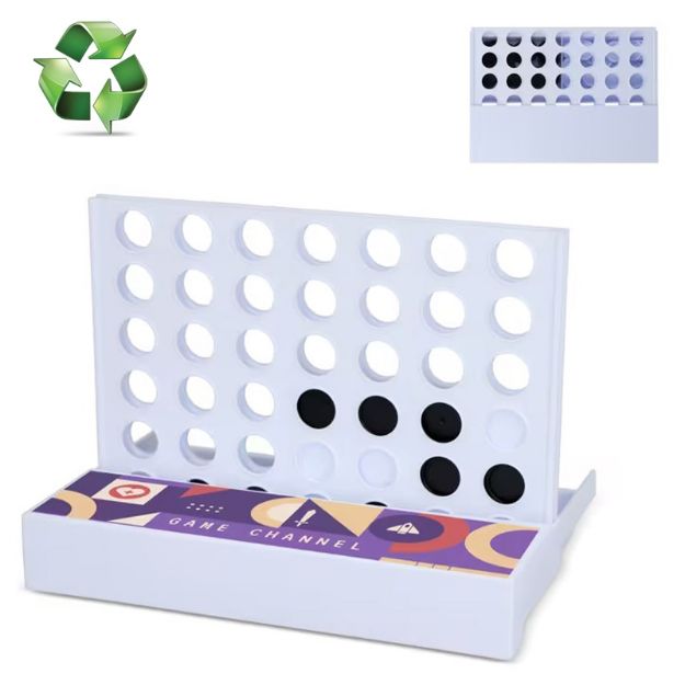 4 op een rij spel van gerecyclede materialen