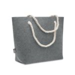 strandtas van rpet-vilt en koordhengsel - grijs