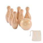 mini dennenhouten bowling set