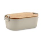 pp lunchbox 700 ml met bamboe deksel - beige