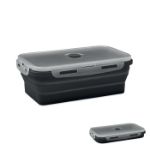 inklapbare siliconen lunchbox - zwart