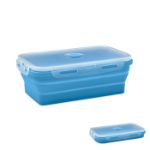 inklapbare siliconen lunchbox - licht blauw