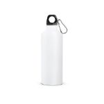 recycleerde aluminium fles met karabijnhaak 530 ml - wit