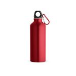 recycleerde aluminium fles met karabijnhaak 530 ml - rood