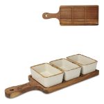 insideout houten serveerplank met 3 schaaltjes