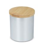 bhakti plantaardige geurkaars in gerecycled alumin - zilver