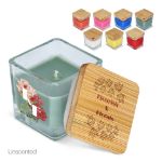 chakra plantaardige kaars in glazen houder