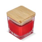 chakra plantaardige kaars in glazen houder - rood