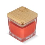 chakra plantaardige kaars in glazen houder - oranje