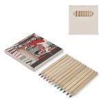 12 kleurpotloden in melkpakken verpakkibg