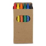 6 stuks kleurkrijtjes in kraftdoos