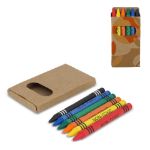 6 stuks kleurkrijtjes in kraftdoos