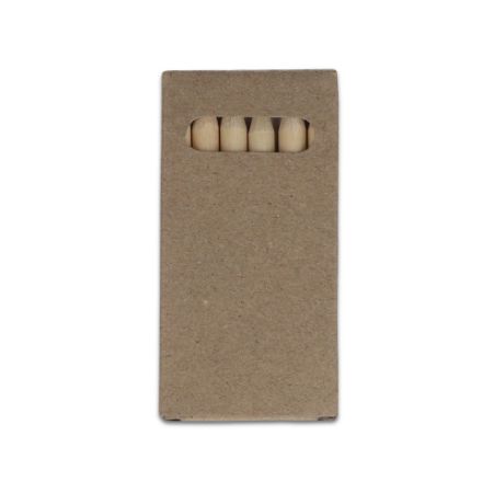 6 kleurpotloden in kraft doosje