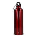 rvs enkelwandige fles met karabijnhaak 750 ml - rood