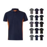 tweekleurige piqué polo maten xs-3xl 180 gr/m2
