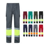 tweekleurige broek van keperstof maten s-3xl